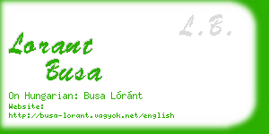 lorant busa business card