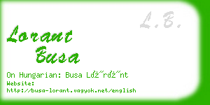 lorant busa business card